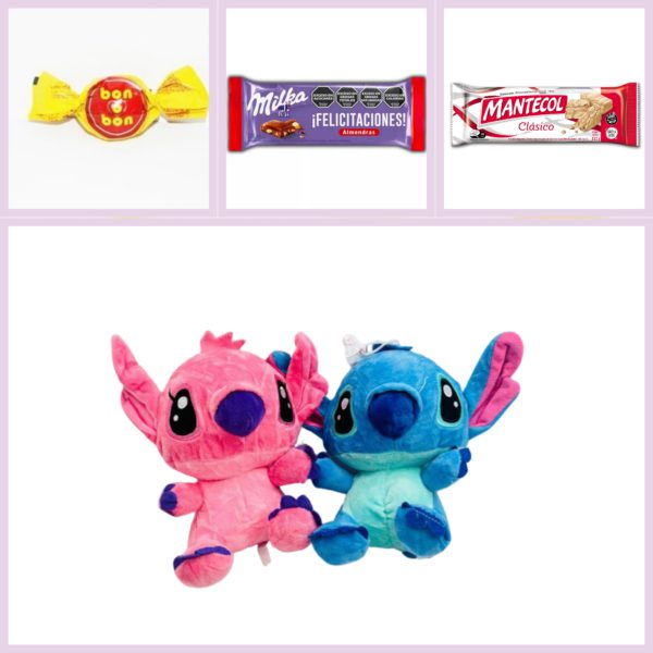 Peluche stich con golosinas